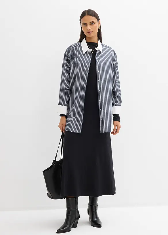 Maxikjole i finstrikk med kasjmir, bonprix