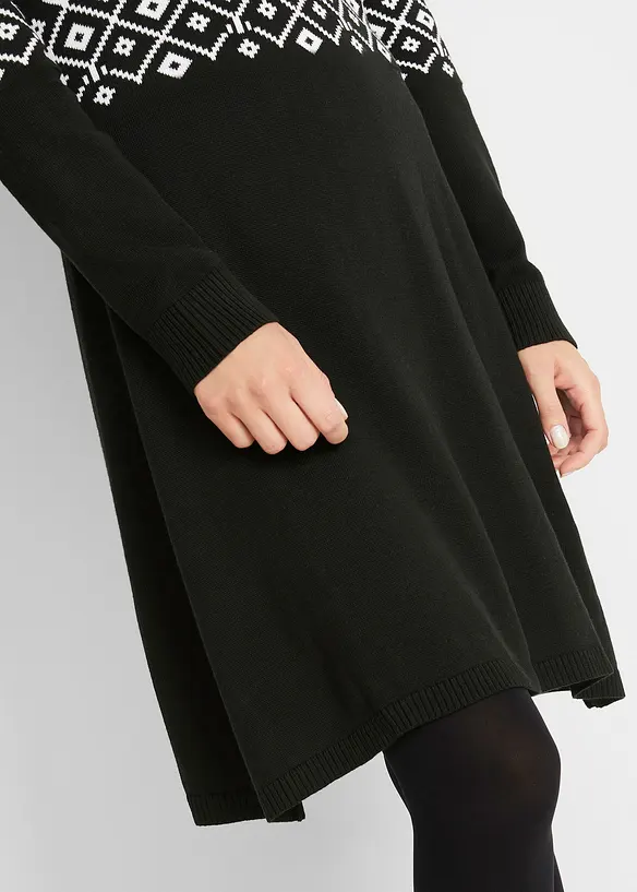Strikket kjole med koftem&oslash;nster, bonprix