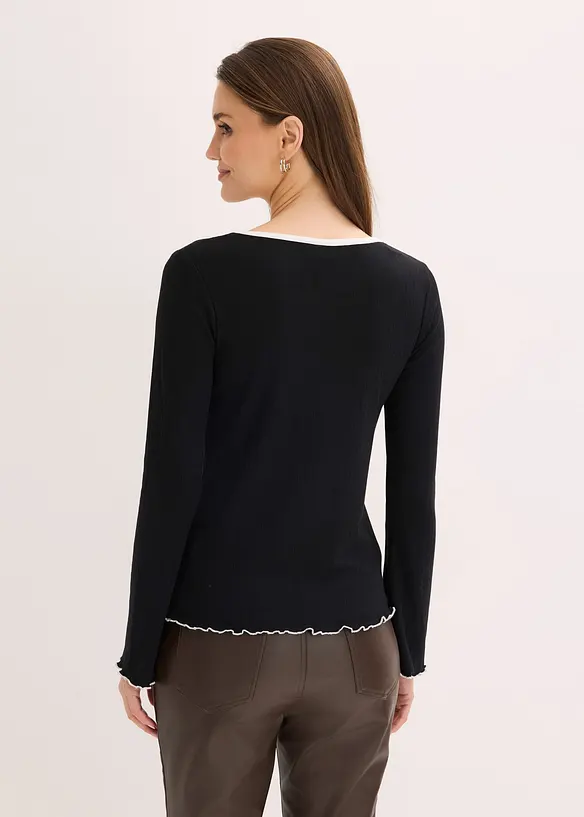 Ribbet topp, bonprix