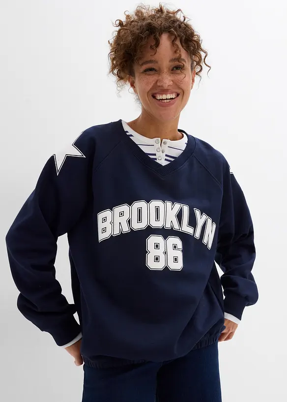 Oversized sweatshirt i myk bomullsmiks, bonprix