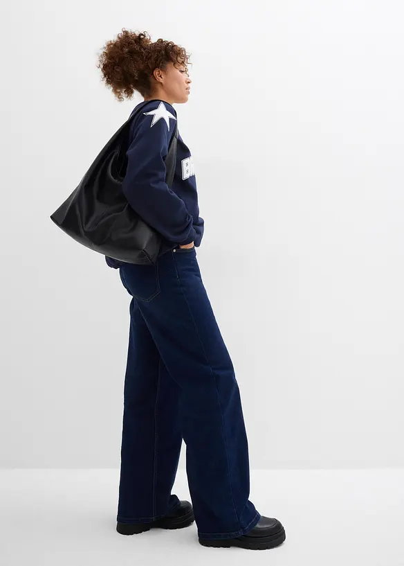 Oversized sweatshirt i myk bomullsmiks, bonprix