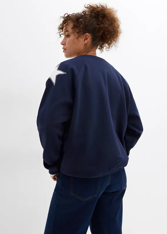 Oversized sweatshirt i myk bomullsmiks, bonprix