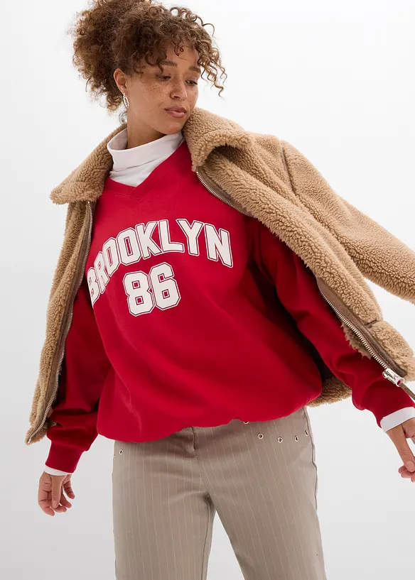 Oversized sweatshirt i myk bomullsmiks, bonprix