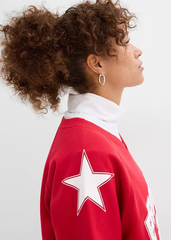 Oversized sweatshirt i myk bomullsmiks, bonprix