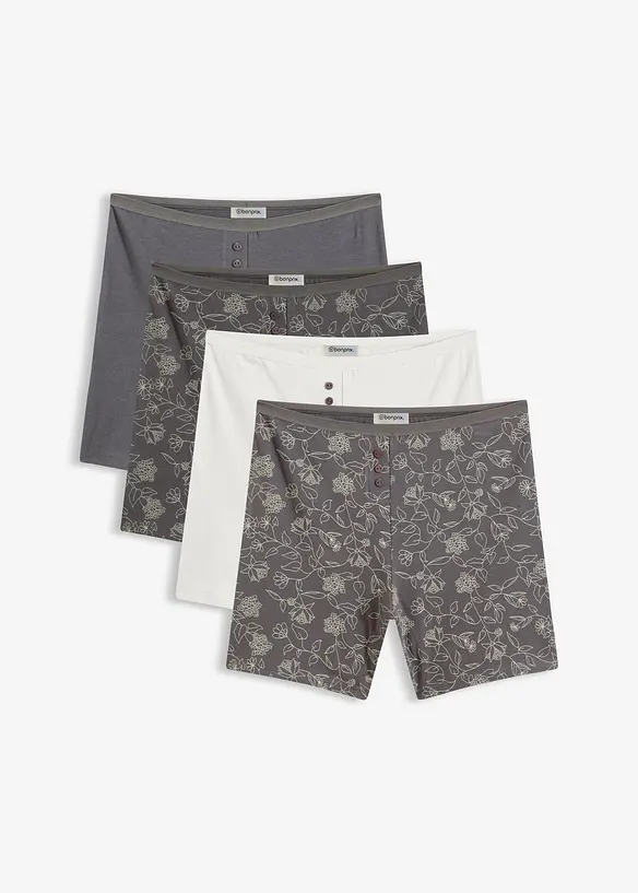 Lange boxershorts til dame (4-pack), bonprix
