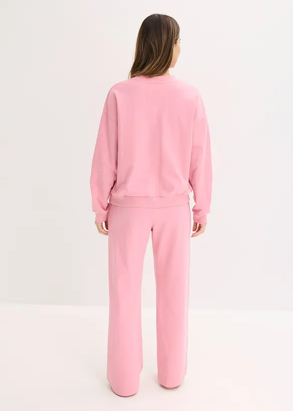 Sweat-kosedress med biser, bonprix