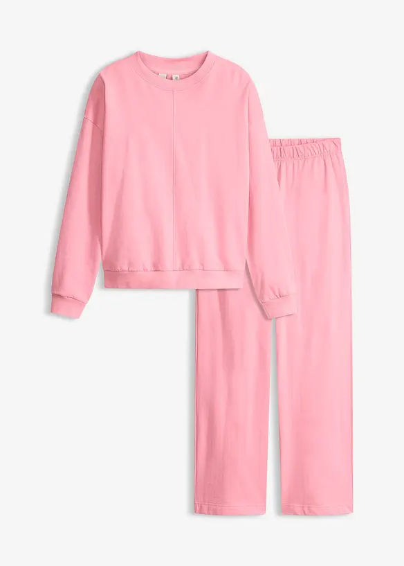 Sweat-kosedress med biser, bonprix