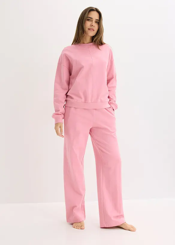 Sweat-kosedress med biser, bonprix