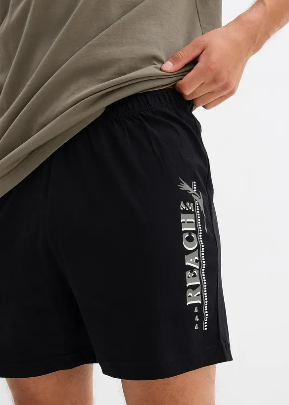 Kort pyjamas med myk bomull, bonprix