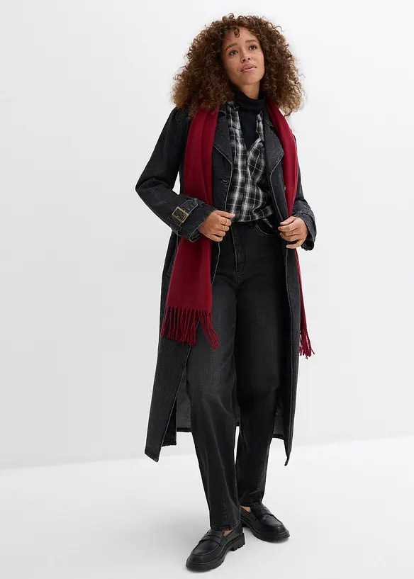 Barrel-Jeans, High Waist, &oslash;kologisk bomull, bonprix