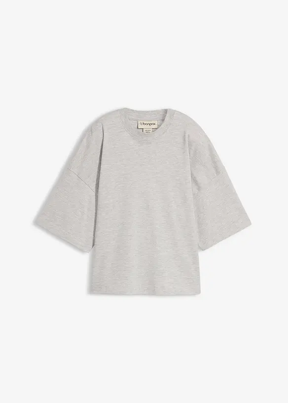 Kort, oversized topp i formstabil, 100% &oslash;kologisk bomull, bonprix