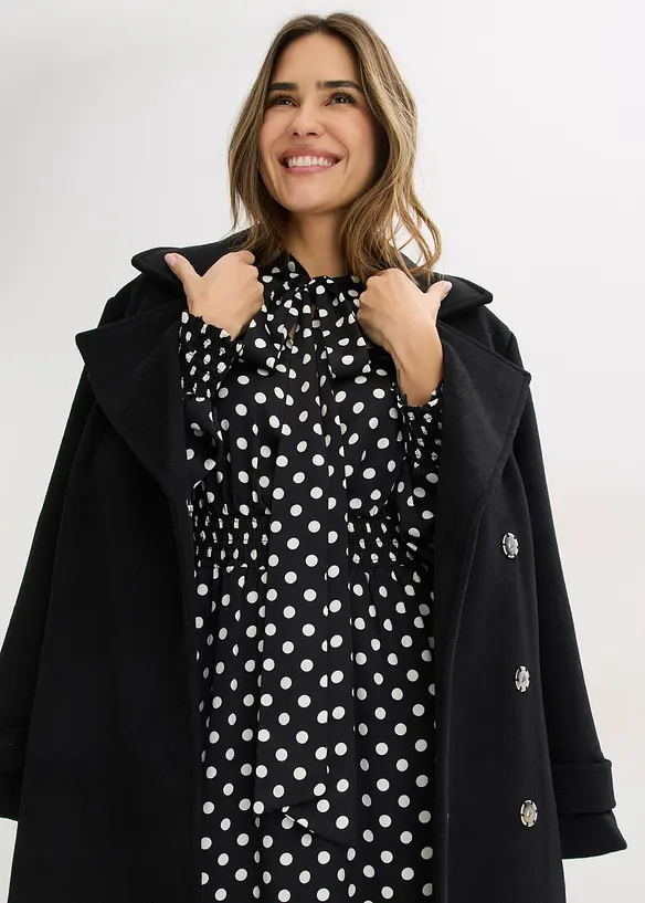 Kjole med sl&oslash;yfekrage av fint fallende sateng, bonprix