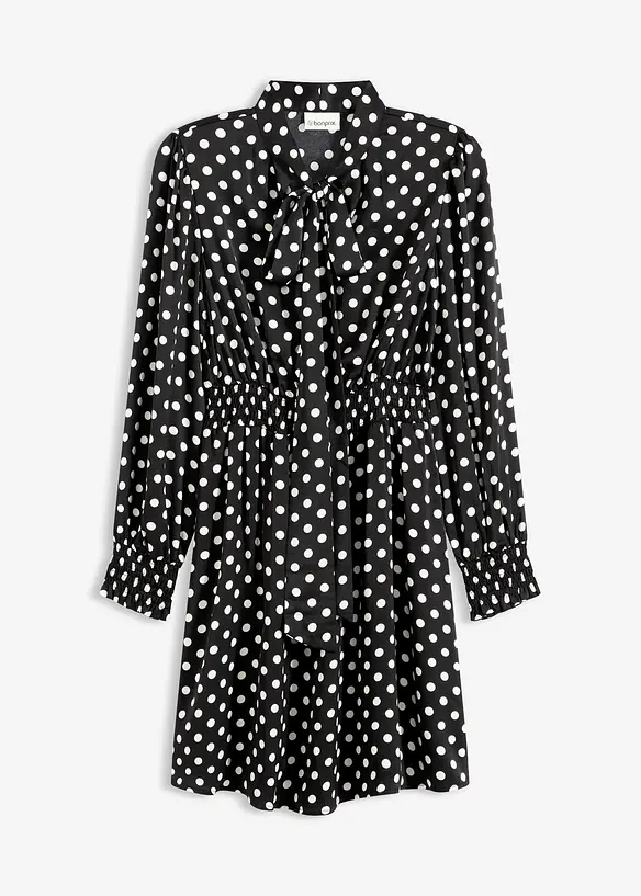 Kjole med sl&oslash;yfekrage av fint fallende sateng, bonprix