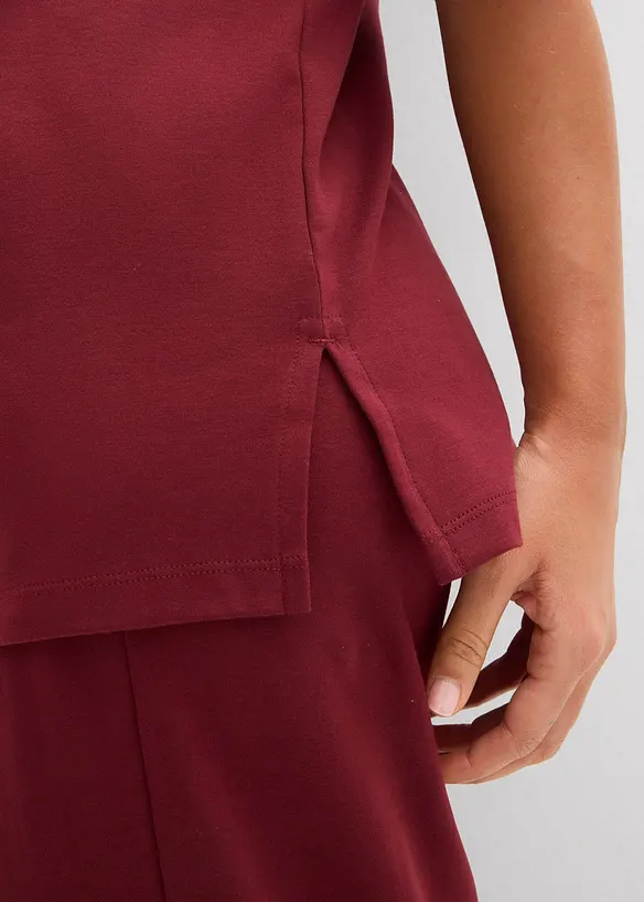 Lang topp i interlock-materiale, bonprix