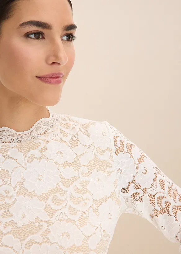 Langermet topp av blonde, bonprix