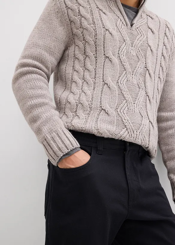 Relaxed fit-bukse med stretch og elastisk linning, Straight, bonprix