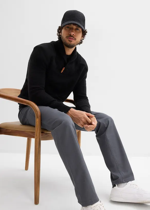 Classic fit stretchbukse med stretchlinning, Straight, bonprix