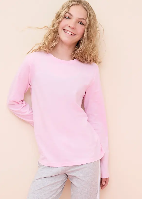 Langermet topp av 100% &oslash;kologisk bomull (5-pack), bonprix