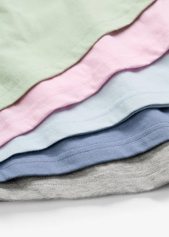 Langermet topp av 100% &oslash;kologisk bomull (5-pack), bonprix