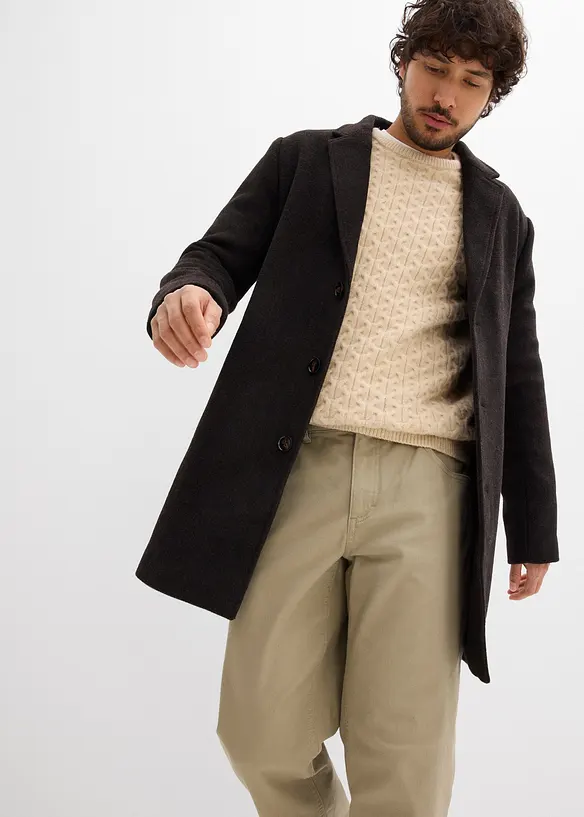 Relaxed Fit stretchbukse med komfortlinning, Straight, bonprix