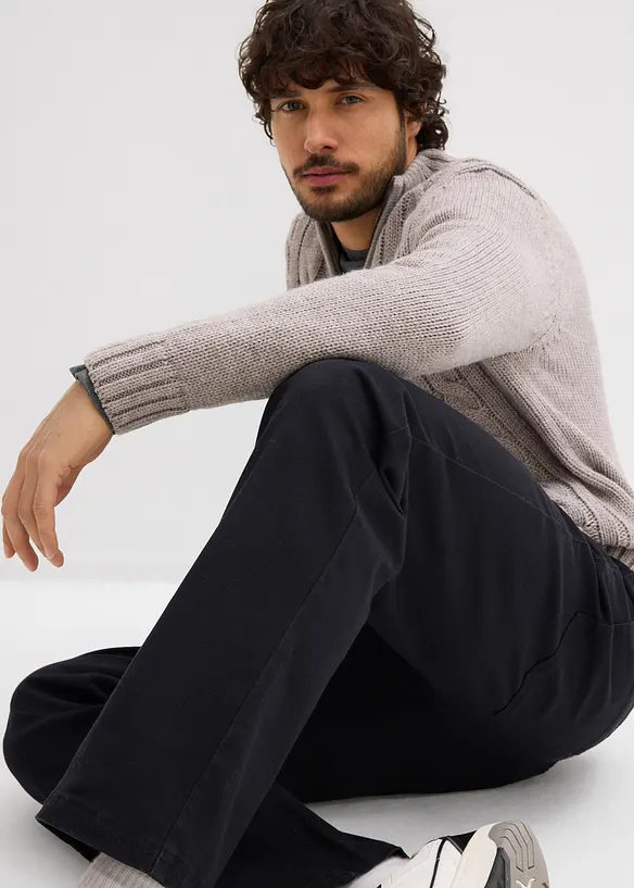 Relaxed fit-bukse med stretch og elastisk linning, Straight, bonprix