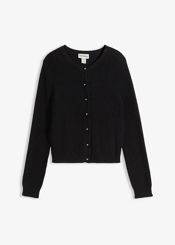 Cardigan med ull og fine knapper, bonprix