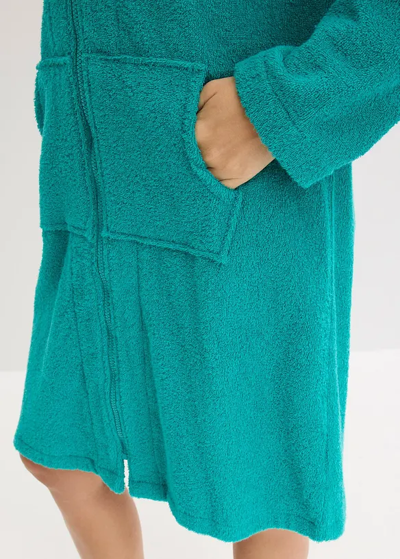 Badek&aring;pe i frott&eacute;  av &oslash;kologisk bomull, med glidel&aring;s, bonprix