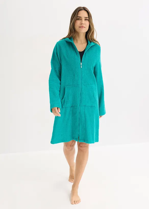 Badek&aring;pe i frott&eacute;  av &oslash;kologisk bomull, med glidel&aring;s, bonprix