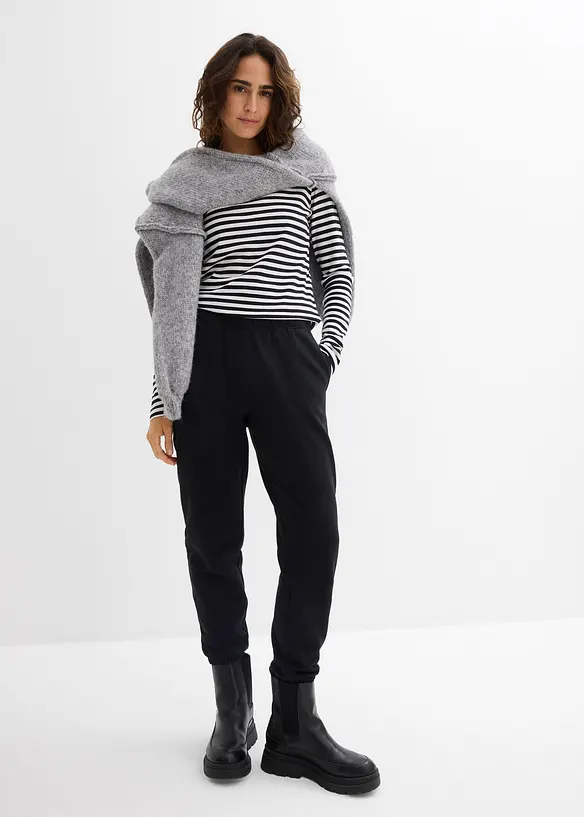 Joggebukse i 100% &oslash;kologisk bomull (2-pack), bonprix