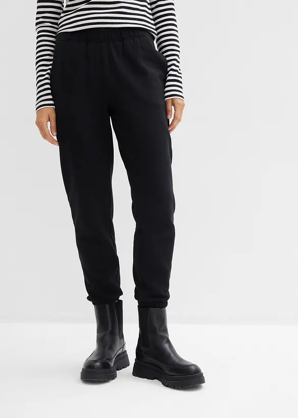 Joggebukse i 100% &oslash;kologisk bomull (2-pack), bonprix