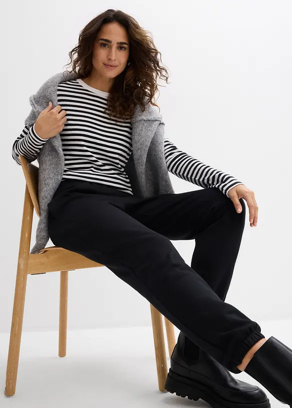 Joggebukse i 100% &oslash;kologisk bomull (2-pack), bonprix