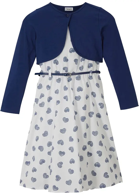 Kjole, bolero og belte (3-delt sett), bonprix