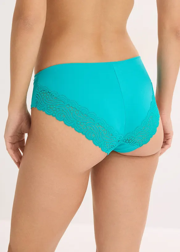 Hipstertruse med blonder (4-pack), bonprix