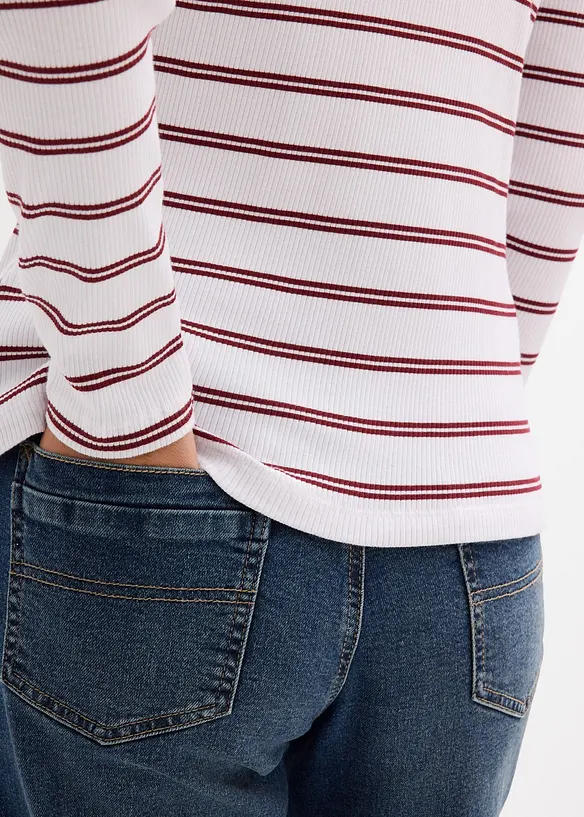 Ribbet poloskjorte, bonprix