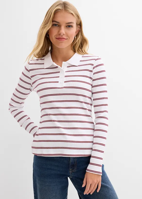 Ribbet poloskjorte, bonprix