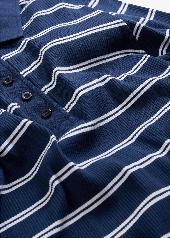 Ribbet poloskjorte, bonprix