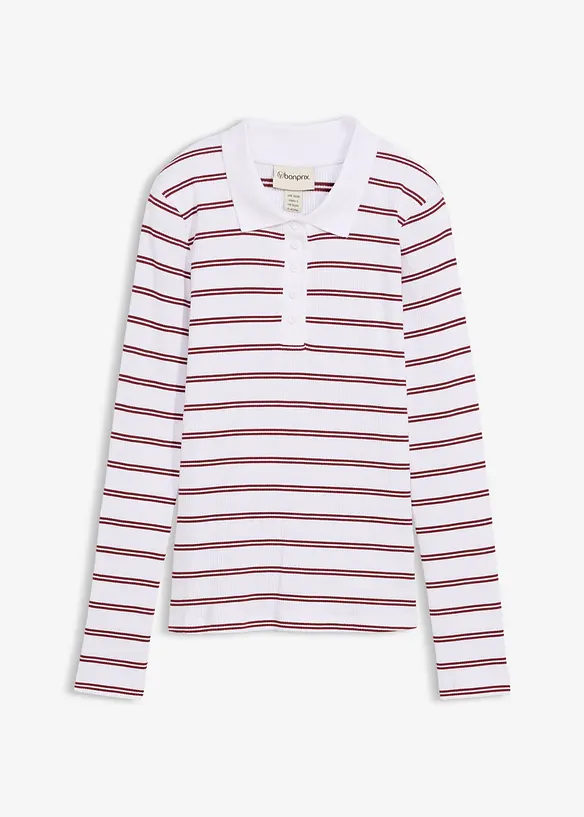 Ribbet poloskjorte, bonprix