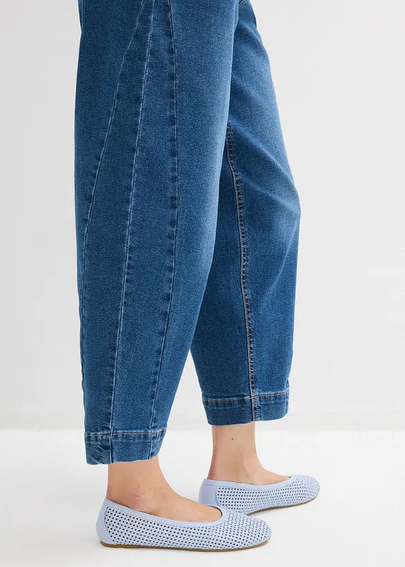 Barrel jeans, Mid Waist, cropped, bonprix