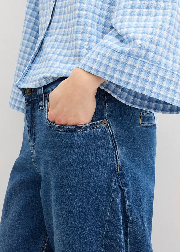 Barrel jeans, Mid Waist, cropped, bonprix