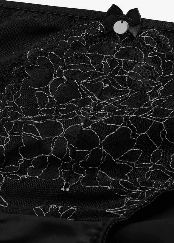 Truse med h&oslash;y midje og nydelige blonder, bonprix