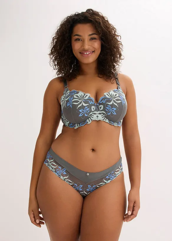 Hipstertruse med nydelige broderier, bonprix