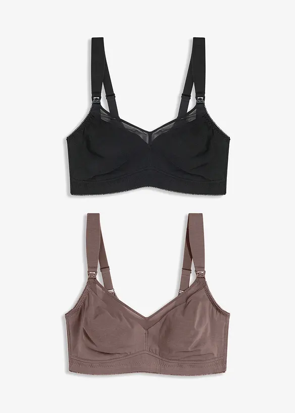 Amme-BH uten b&oslash;yle med &oslash;kologisk bomull (2-pack), bonprix