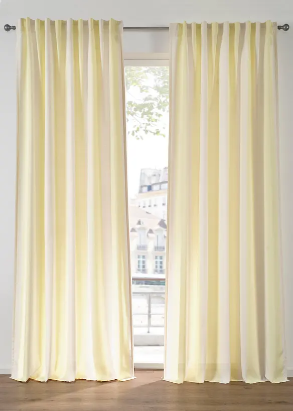 Gardin med stripem&oslash;nster og resirkulert polyester (1-pack), bonprix