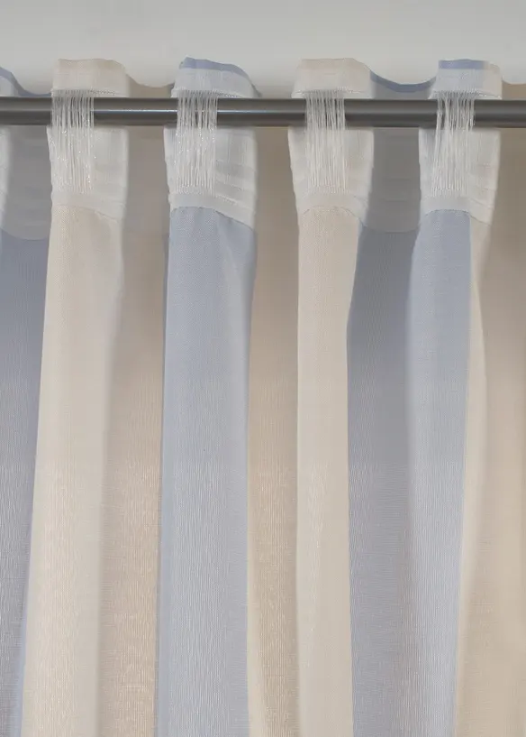 Gardin med stripem&oslash;nster og resirkulert polyester (1-pack), bonprix