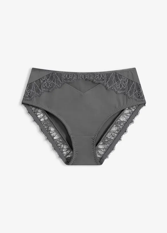 Truse med h&oslash;y midje og nydelige blonder, bonprix