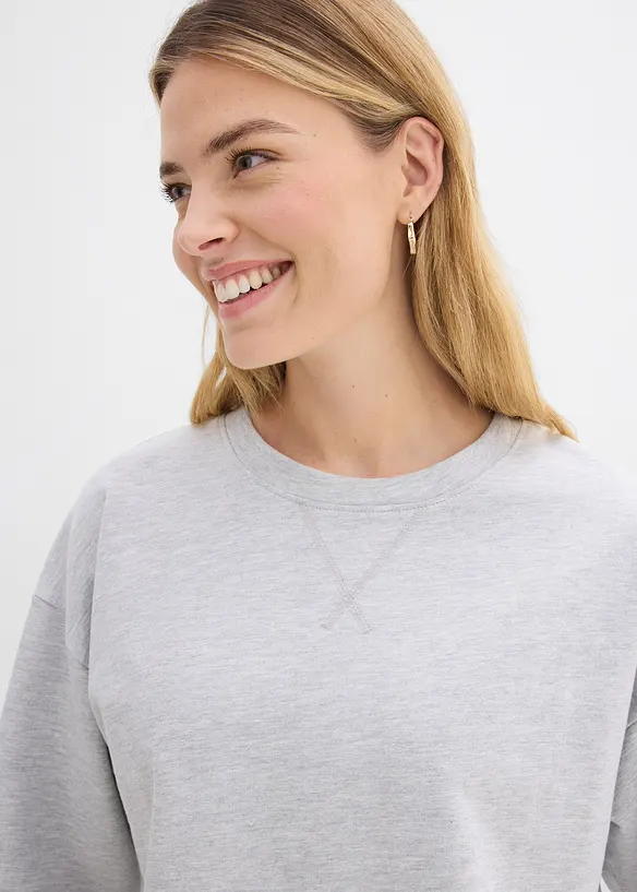 Lang sweatshirt i 100% bomull, bonprix