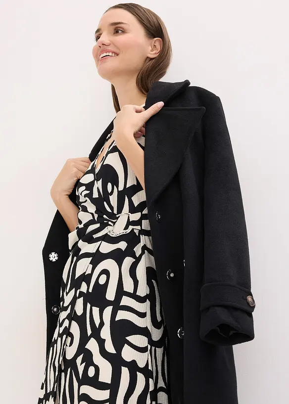 Midikjole i strukturert jersey, bonprix