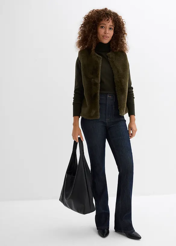 Bootcut-jeans High Waist, komfortlinning, bonprix