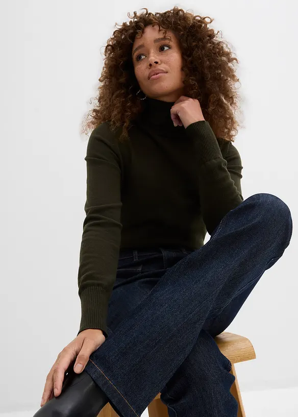 Bootcut-jeans High Waist, komfortlinning, bonprix