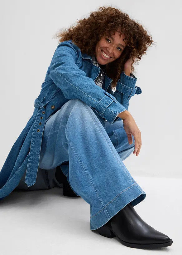 Wide Leg Jeans High Waist, komfortlinning, Full Length, bonprix